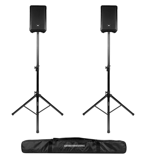 Gator Rok-It RI-SPKRSTDSET-250-AL Aluminum Tripod Speaker Stand Set with Deluxe Bag
