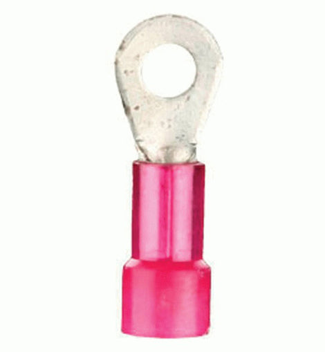 Install Bay RNRT14 Red Nylon Ring Terminal 22-18 Gauge 1/4 inch - Package of 100
