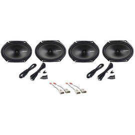 Front+Rear Rockford Fosgate Speaker Replacement For 1989-1997 Ford Thunderbird