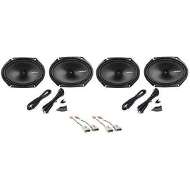 Front+Rear Rockford Fosgate Speaker Replacement For 1993-1995 Lincoln Mark VIII