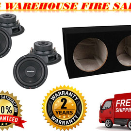 Rockford Fosgate R2D4-12 12" 1000w Car Subwoofers (2 Pack) + Sealed Sub Enclosure Box