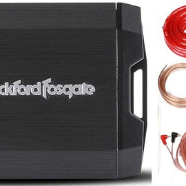 Rockford Fosgate T400X2AD 2Channel 400W Class AD Compact Amplifier + 0G Amp Kit