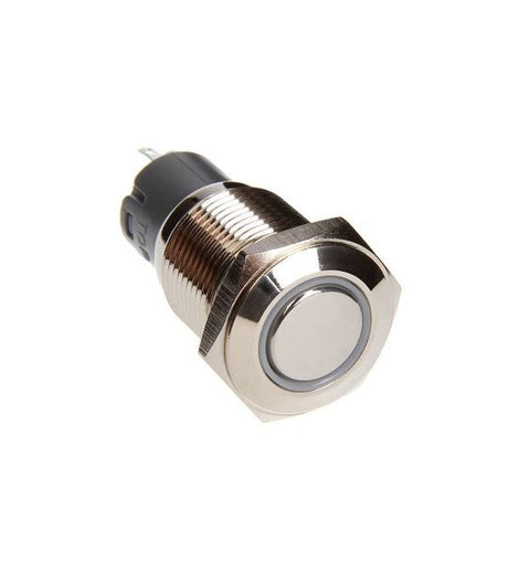 Race Sport Lighting RS-2P16MM-LEDW 16mm LED 2-Position On/Off Switch (White) - Chrome Finish