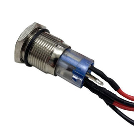 Race Sport Lighting RS-2P16MM-LEDY 16mm LED 2-Position On/Off Switch (Yellow) - Chrome Finish