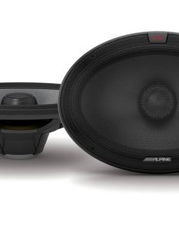 2x ALPINE R-S69.2 300w 6x9" Car Audio 2-Way Speakers+Alpine RA60F 4-Channel Amplifier