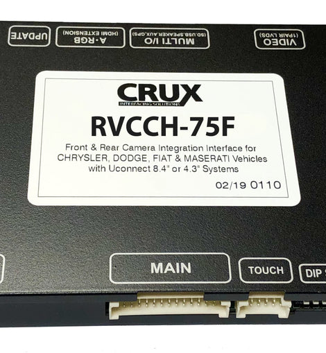 Crux RVCCH-75F Front & Rear Camera Integration Interface for CHRYSLER, DODGE, FIAT & MASERATI Vehicles with Uconnect 8.4 or 4.3” System