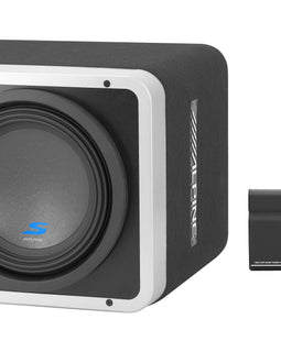 Alpine S-SB10V-PWR Halo 10" Bass Package Includes S-SB10V linkable 10" ported sub enclosure and KTA-200M compact 200-watt mono amplifier