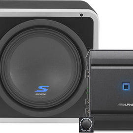 Alpine S-SB10V-BNDL Bass Boost Package Includes S-SB10V 10" ported enclosure, S-A60M amplifier, and RUX-KNOB.2 remote level control