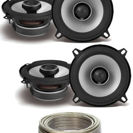 2 Pair Alpine S2-S50 Car Audio 5 1/4" 340W Speakers + 20' Speaker Wire Package