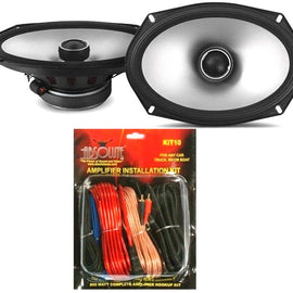 Alpine S2-S69 260 Watts 6x9" 2-Way Car Audio Coaxial Speakers & KIT10 AMP Kit