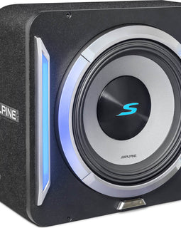 Alpine S2-SB12 PrismaLink™ S2-Series sealed subwoofer enclosure with 12" subwoofer and RGB lighting