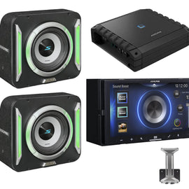 Alpine ILX-W670 Receiver, 2 S2-SB8 PrismaLink Subwoofer S2-A60M Amplifier,  KTX-LK8 Bundle