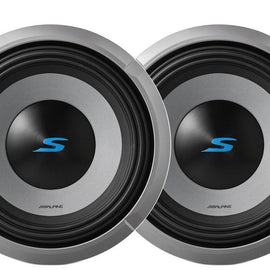 2 Alpine S2-W8D4 Car Subwoofers 900W Max 8" S-Series Dual 4 Ohm Car Subwoofers