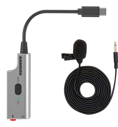 Samson SALMU1  Compact Broadcast Lavalier Microphone with USB Adapter