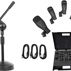 Samson DK705 5-Piece Drum Microphone Kit Bundle with Stand & 3 XLR Cable