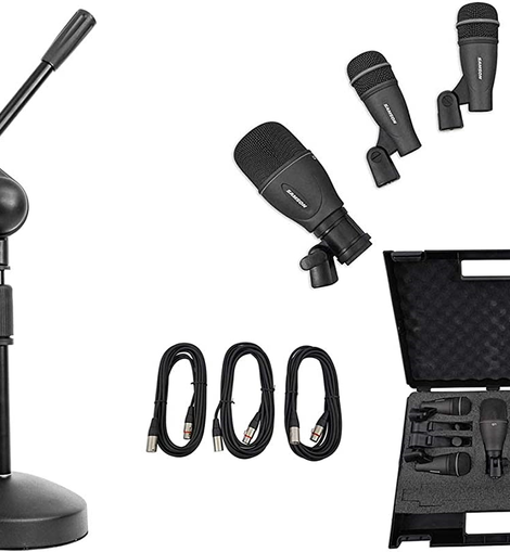 Samson DK705 5-Piece Drum Microphone Kit Bundle with Stand & 3 XLR Cable