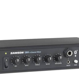 Samson SASM4 4-channel commercial audio mixer with Bluetooth