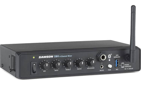 Samson SASM4 4-channel commercial audio mixer with Bluetooth