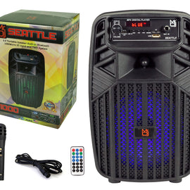 Mr. Dj SEATTLE 6.5" Portable Active Speaker With Rechargeable Battery 1000 Watts P.M.P.O