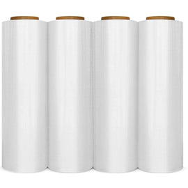 4 Rolls AT 18" x 1500' 80 Gauge Pallet Wrap Pre Stretch Film Hand Shrink Wrap
