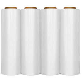 BM Paper 1 X Four (4) Plastic Shrink Stretch Wrap 445mm x 450m, 4RLS/CS + Free BLADE