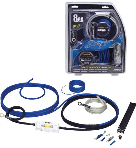 Stinger SK6281 100% Oxygen-Free Copper 8 Gauge 6000 Series Power Amplifier Installation Kit
