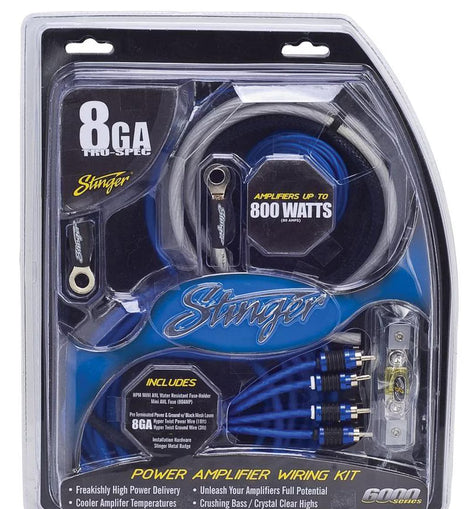 Stinger SK6681 8 Gauge 6000 Series Complete Amplifier Installation Kit 100% oxygen-free Copper