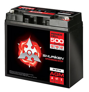Shuriken SK-BT18 12V High Performance AGM Power Cell Battery for Systems Up To 500 Watts