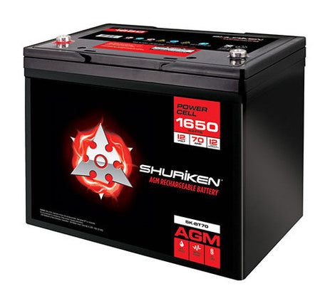 Shuriken SK-BT70 12V High Performance AGM Power Cell Battery for Systems Up To 1650 Watts