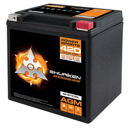 Shuriken SK-BTX30L 420 CRANK AMPS / 30AMP HOURS AGM Power Sports 12V Battery
