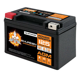 Shuriken SK-BTX9-BS 125 CRANK AMPS / 8AMP HOURS AGM Power Sports 12V Battery