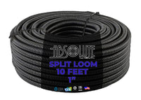 Absolute SLT10-10 10' 1" 25mm Split Wire Loom Conduit Polyethylene Corrugated Tubing Sleeve Tube