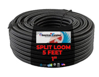 5 Ft 1" Split Wire Loom Conduit Polyethylene Tubing Black Color Sleeve Tube RV