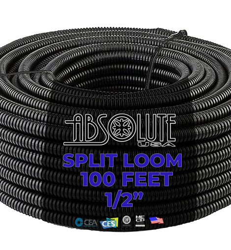 Absolute USA SLT12 1/2-Inch x 100-Feet Split Loom Tube