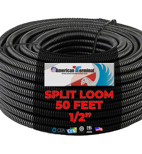 American Terminal Split Loom Tube 1/2x50 Foot Reel SLT12