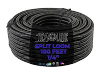 1/4" 100 Feet Split Wire Loom Conduit Corrugated Choose Hot Sizes Flex Cable Plastic Tube Lot