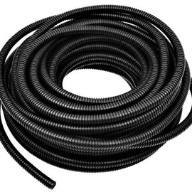 American Terminal ASLT18-25 25 Feet 1/8" 3.17mm Split Wire Loom Conduit Polyethylene Corrugated Tubing Black Color Sleeve Tube