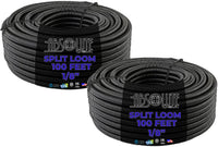 True 2 Rolls 100 Ft 1/8" Split Wire Loom Conduit Polyethylene Tubing Sleeve Tube