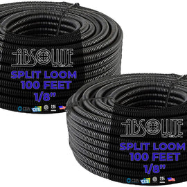 Absolute SLT18 200 Feet 1/8" split loom wire tubing hose cover auto home marine