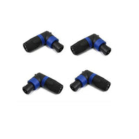 MR DJ SPAM4 4-Pack Right-Angle Speakon Compatible PA/DJ Speaker Cable Connectors
