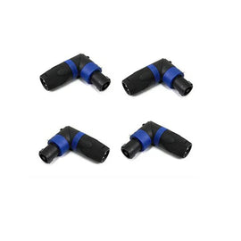 MR DJ SPAM4 4-Pack Right-Angle Speakon Compatible PA/DJ Speaker Cable Connectors