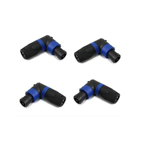 MR DJ SPAM4 4-Pack Right-Angle Speakon Compatible PA/DJ Speaker Cable Connectors