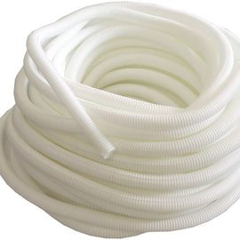 Absolute SLT14-20WH 20' 1/4" 5mm white split wire loom conduit polyethylene corrugated tubing sleeve tube