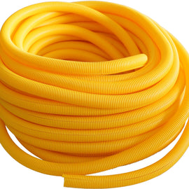 Absolute SLT14-100YL 100' 1/4" 5mm yellow split wire loom conduit polyethylene corrugated tubing sleeve tube