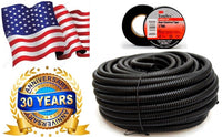 Absolute SLT14 25' + 3M Electrical Tape 25 feet 1/4" split loom wire tubing hose cover auto home marine + 3M Temflex 1700 electrical tape