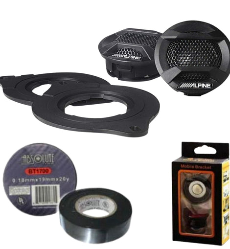 Alpine SPV-10TW-WRA 1” Component Tweeters Fits 07 – Up Jeep Wrangler Gladiator Bundle