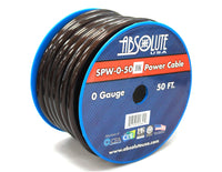 Absolute SPW-0-50BK 1/0 Gauge 50 FT Black Xtreme Twisted Power/Ground Battery Wire Cables