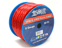 Absolute SPW-0-50RD 1/0 Gauge 50 FT Red Xtreme Twisted Power/Ground Battery Wire Cables