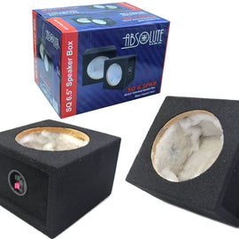 Absolute USA SQ6.5PKB 6.5" Square Empty Box Speakers, Set of Two (Black)