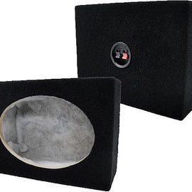 6X9 SQUARE MDF SPEAKER BOX W/ BLACK Carpet & Terminal Cups. CAR AND HOME